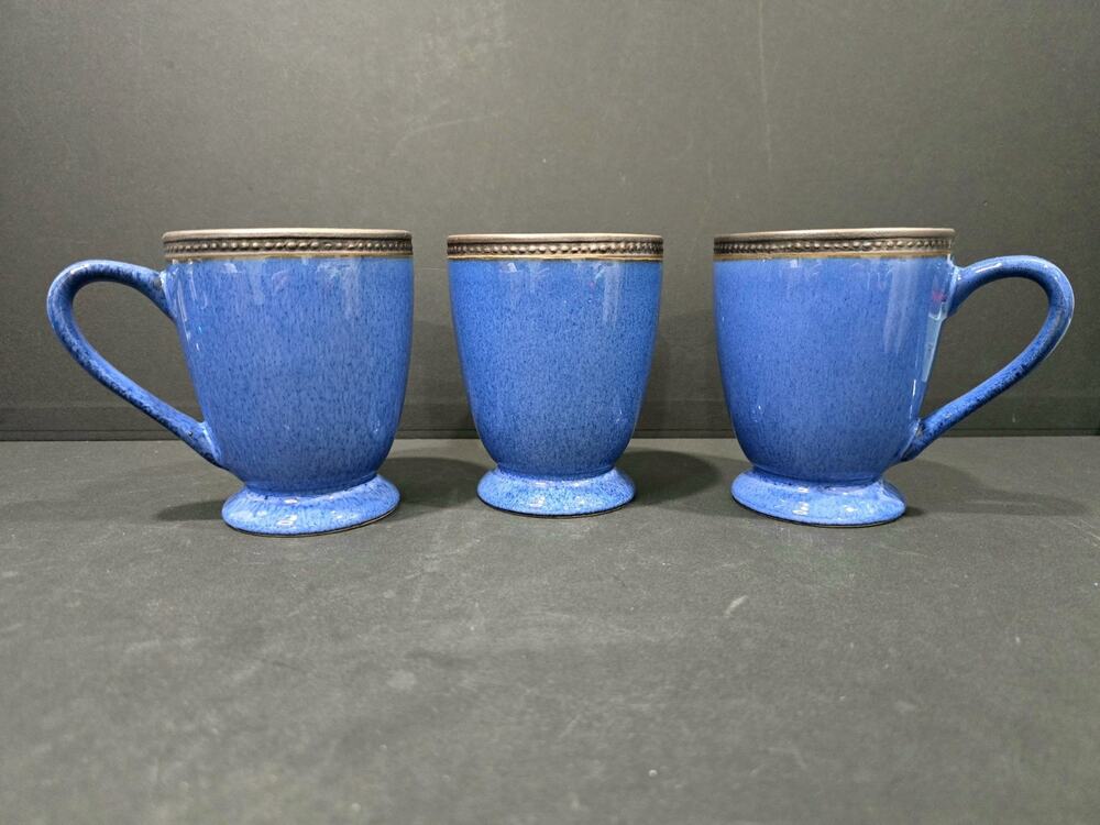 Pfaltzgraff Catalina Cobalt Blue Mugs 10497055 - Set Of Three